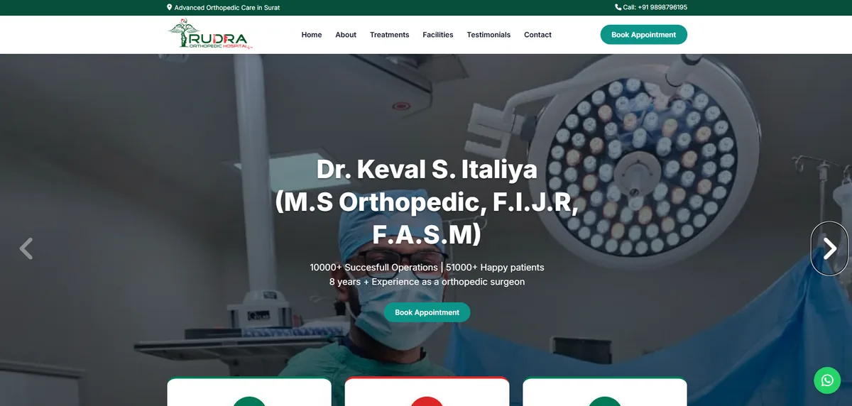 Rudra Orthopedic Hospital — built by EasyWork Solutions